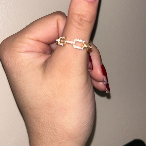 Waterproof Tarnish Proof Gold Diamond Ring - Picture 2 of 4